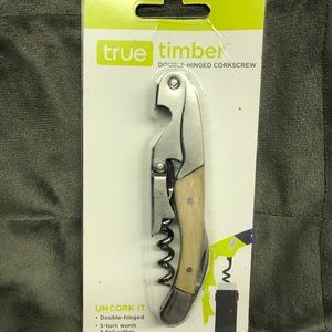 Timber double-hinged cork screw by True